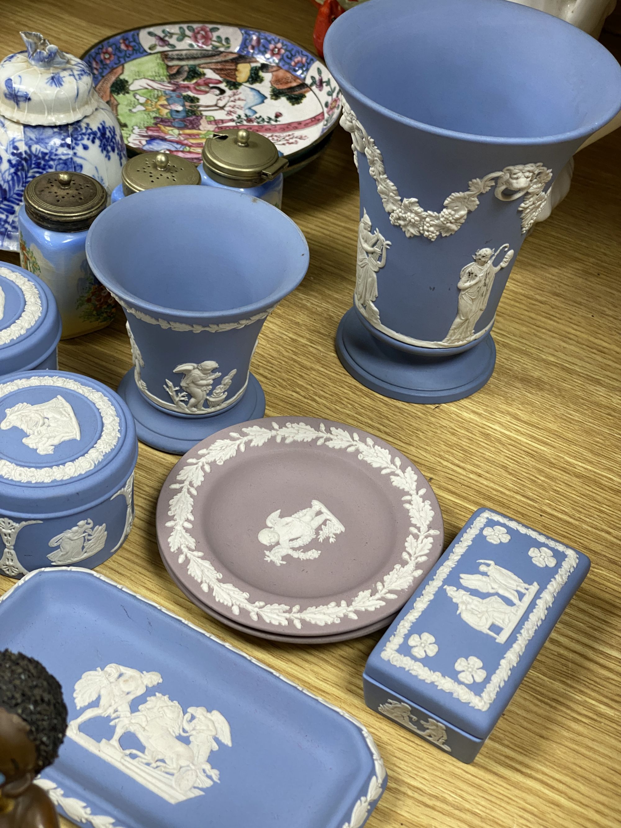 A quantity of Wedgwood jasper wares and other ceramics